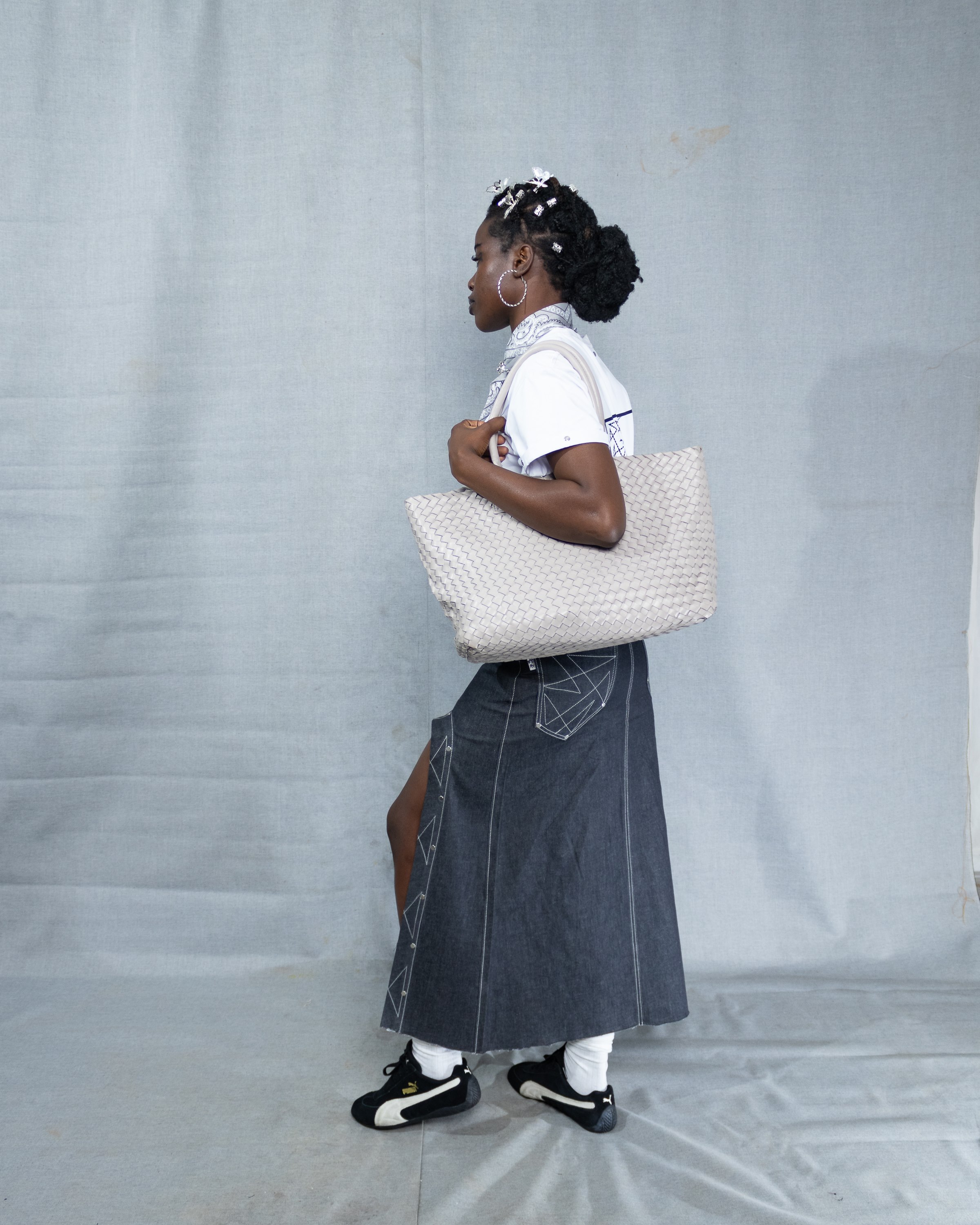 Architectural Denim Skirt, alternate view